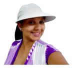 Viseira de Praia Feminina de Tactel - Cinza Claro