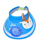Viseira Infantil GREUS com Ventilador USB UPF 50+ Ajustável com Estampa de Desenho Animado