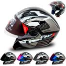 Viseira Moto Aberto Várias Cores + Capacete Fw3 X Open Up Fox GRAFITE - Fw3 Viseira Moto Aberto Várias Cores + Capacete Fw3 X Open Up Fox GRAFITE - Fw3