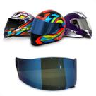 Viseira Para Capacete Motociclista- LS2 Modelos FF358 FF396 Helt Strada Txx Action FW3 Modelos GTX - Cores: Cromada, Fumê, Dourada, Azul, Camaleão