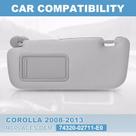 Viseira Sunshade Lado Esquerdo para Toyota Corolla 2008-2013 Viseira Sunshade Lado Esquerdo para Toyota Corolla 2008-2013