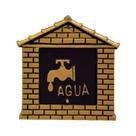 Visor de Leitura de Água Colonial Ouro Alumínio Fundido 19x19cm Metalmig