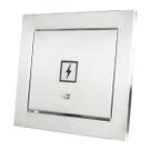 Visor de luz energia branco com moldura em inox polida brilhante espelhada