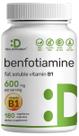 Vitamina B1 Benfotiamina 600 mg 180 cápsulas vegetais