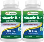Vitamina B2 (riboflavina) 400 mg Best Naturals 120 cápsulas vegetais