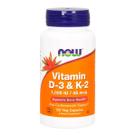 Vitamina D3 1000 ui + K2 45 MCG (120 VCAPS) Now Foods