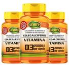 Vitamina D3 2000 U.I. Colecalciferol 60 cápsulas de 470mg Kit com 3