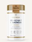 Vitamina D3 K2 MK7 com Magnésio Bisglicinato 90 Cápsulas Rende 3 meses Matéria prima Importada