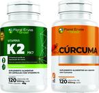 Vitamina k2 120 caps Curcu ma A çafrão 120 caps kit 2 frascos de cada total 240 caps 500mg