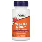 Vitamina MEGA D3 & MK-7 (120 VCAPS) Now Foods