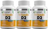 Vitaminas HAYAT Vitamina D Vegana Natural 2400 UI, D2, Certificada Halal (Paquete de 3)