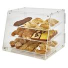 Vitrina de confeitaria Winco de 3 camadas em acrílico médio