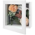 Vitrina Shadow Box Frame Golden State Art 8x8 branca