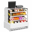 Vitrine Caixa Premium 1,00m Linha Conveniência Gourmet MGEX-100 BR Branca Gelopar - LED Perimetral + Rodízios