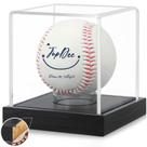 Vitrine de beisebol JupDec Acrylic Cube com base de madeira Vitrine de beisebol JupDec Acrylic Cube com base de madeira