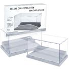 Vitrine em minifigura, pacote com 2 unidades de armazenamento em acrílico, cinza transparente