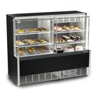 Vitrine Estufa Refrigerada Aurora Gqea140r Preto Vidro Reto 220v Gelopar