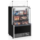 Vitrine Neutra Caixa MPXA-075R PR Preta Linha Aurora Vidro Reto 0.75m - Gelopar