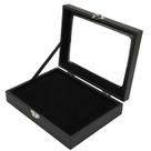 Vitrine Pin Focket Black Shadow Box com porta de vidro rígido