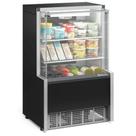 Vitrine Refrigerada Ar Forçado 0,74m Linha Aurora GPFA-075 PR Preta Gelopar - Vidro Reto + Iluminação LED