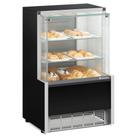 Vitrine Seca/Neutra 0,74m Linha Aurora MPNA-075 PR Preta Gelopar - Vidro Reto + Iluminação LED