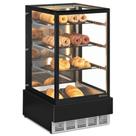Vitrine Seca/Neutra Premium 0,70m Linha Conveniência Gourmet MGEN-070 PR Preta Gelopar - LED Perimetral + Rodízios