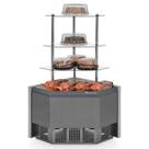 Vitrine Vertical Neutra/Seca Curva 90º MPCA-090P TI Cinza Gelopar - 3 níveis de Prateleiras