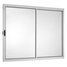 Vitrô 2 Folhas Sendo Uma Folha Fixa, Altura 100 X 80 Largura Alumínio Branco Vidro Incolor Sem Grade