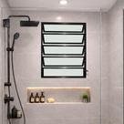 Vitro Basculante 100x60 Alumínio Preto Vidro Liso Lumineziri
