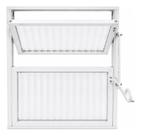 Vitro Basculante 30x30 Aluminio Branco Vidro Canelado Vitro Basculante 30x30 Aluminio Branco Vidro Canelado