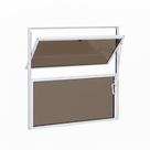 Vitro Basculante 50x50 Branco Janela Fumê Banheiro Vitro Basculante 50x50 Branco Janela Fumê Banheiro