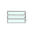 Vitro Basculante 60x100 Alumínio Branco Vidro Liso Lumineziri