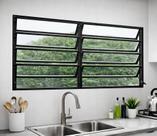 Vitro Basculante Alumínio Preto 2 Seções 100x120 Brecorimo