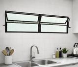 Vitro Basculante Alumínio Preto 2 Seções 40x120 Brecorimo