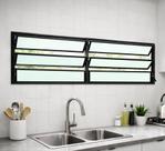 Vitro Basculante Alumínio Preto 2 Seções 60x120 Brecorimo