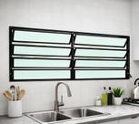Vitro Basculante Alumínio Preto 2 Seções 80x150 Brecorimo