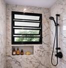 Vitro Basculante de Alumínio Preto 80x60 Linha 25
