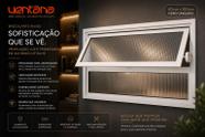 Vitro Basculante Janela 40x100 Branco Vidro Canelado