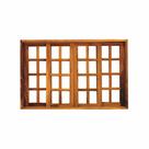 Vitro de Correr 4 Folhas Padrão Imbuia Reto - Com ferragens 2.40 x 1.00 Hale