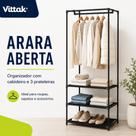Vittak Arara Organizadora Armário Aberto Cabideiro Prateleira Roupas Sapatos Vittak Arara Organizadora Armário Aberto Cabideiro Prateleira Roupas Sapatos