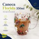 Vittak Caneca Florida Vidro Duplo Borossilicato Fall 350ml com Flores