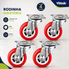 Vittak Kit 4 Rodinhas Rodízios Giratórios Silicone Anti Risco para Móveis 100kg
