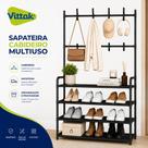 Vittak Organizador Vertical Preto Multiuso: Sapateira, Cabideiro e Prateleiras