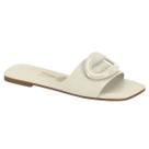 VIZZANO Tamanco Rasteiro Pelica Branco Off Elegante VIZZANO Tamanco Rasteiro Pelica Branco Off Elegante