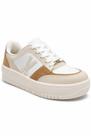 Vizzano Tênis Feminino Branco Off Tan Cadarço Estiloso -