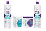 Vloss 2xPó Descolorante 500g +2 Emusão reveladora Ox 10+20