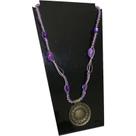 VOCÊ PODE Bijuterias Colar Feminino Grande Macramé Lilás Mandala