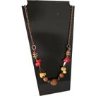 Você Pode Bijuterias Colar Longo Hippie Resina Feminino Vermelho Amarelo