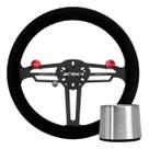 Volante Arrancada Lowv ZRX1S Suede Preto Diâmetro 360mm Profundidade 51mm Cubo Adaptador