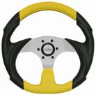Volante Buggy Fusca Pequeno Amarelo 33 Cm + Cubo Alumínio Escovado Buggy Fusca de 1977 á 2013